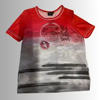T-Shirt 1/2 Arm coral-grey
