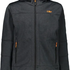 BOY JACKET FIX HOOD GRAFFITE MEL.-ORANGE FLUO