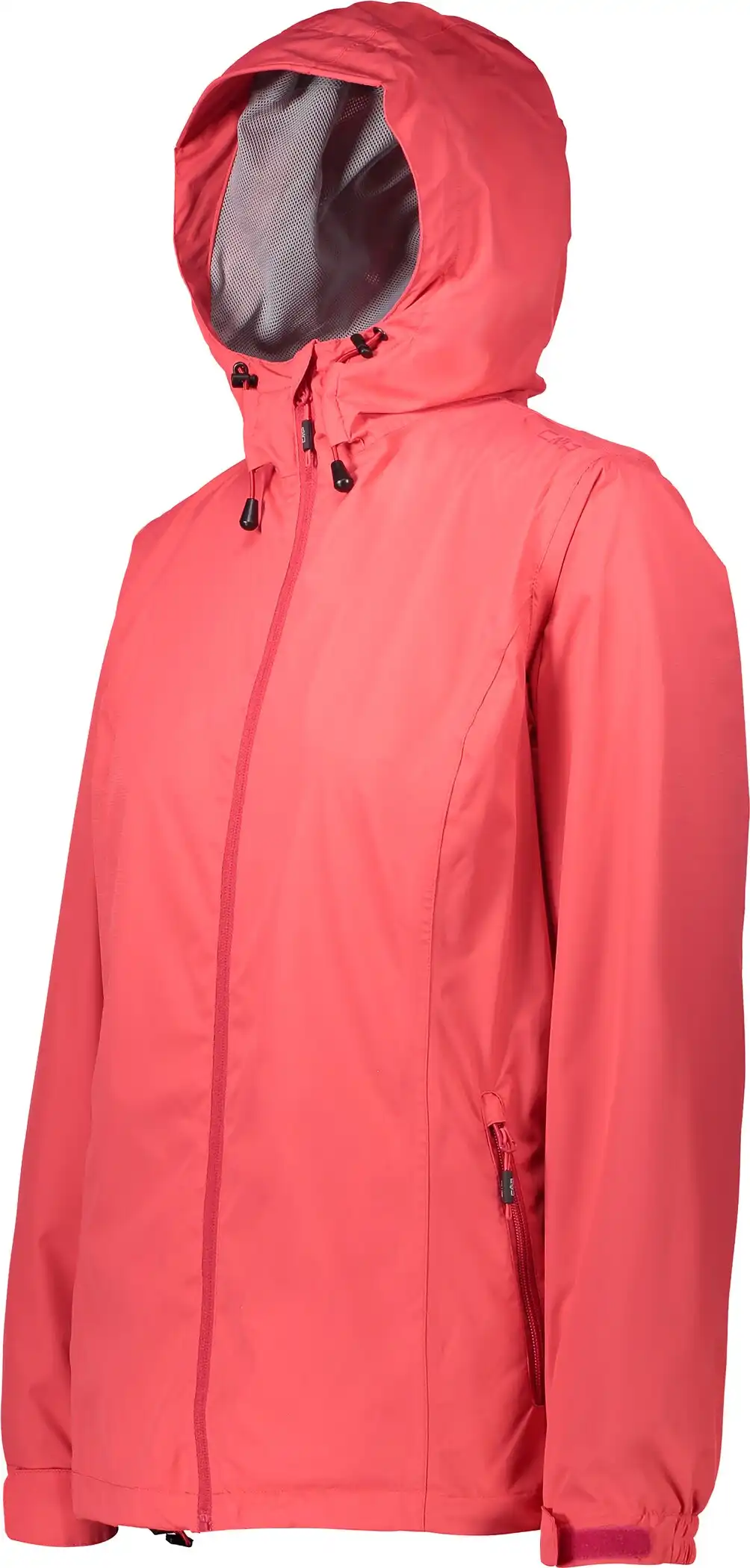 WOMAN RAIN JACKET FIX HOOD CORALLO – Bild 3