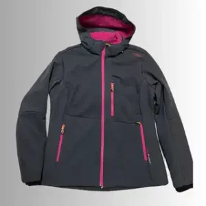 WOMAN SOFTSHELL JACKET ZIP HOO ASPHALT