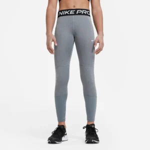 NIKE PRO BIG KIDS' (GIRLS') LE CARBON HEATHER/WHITE