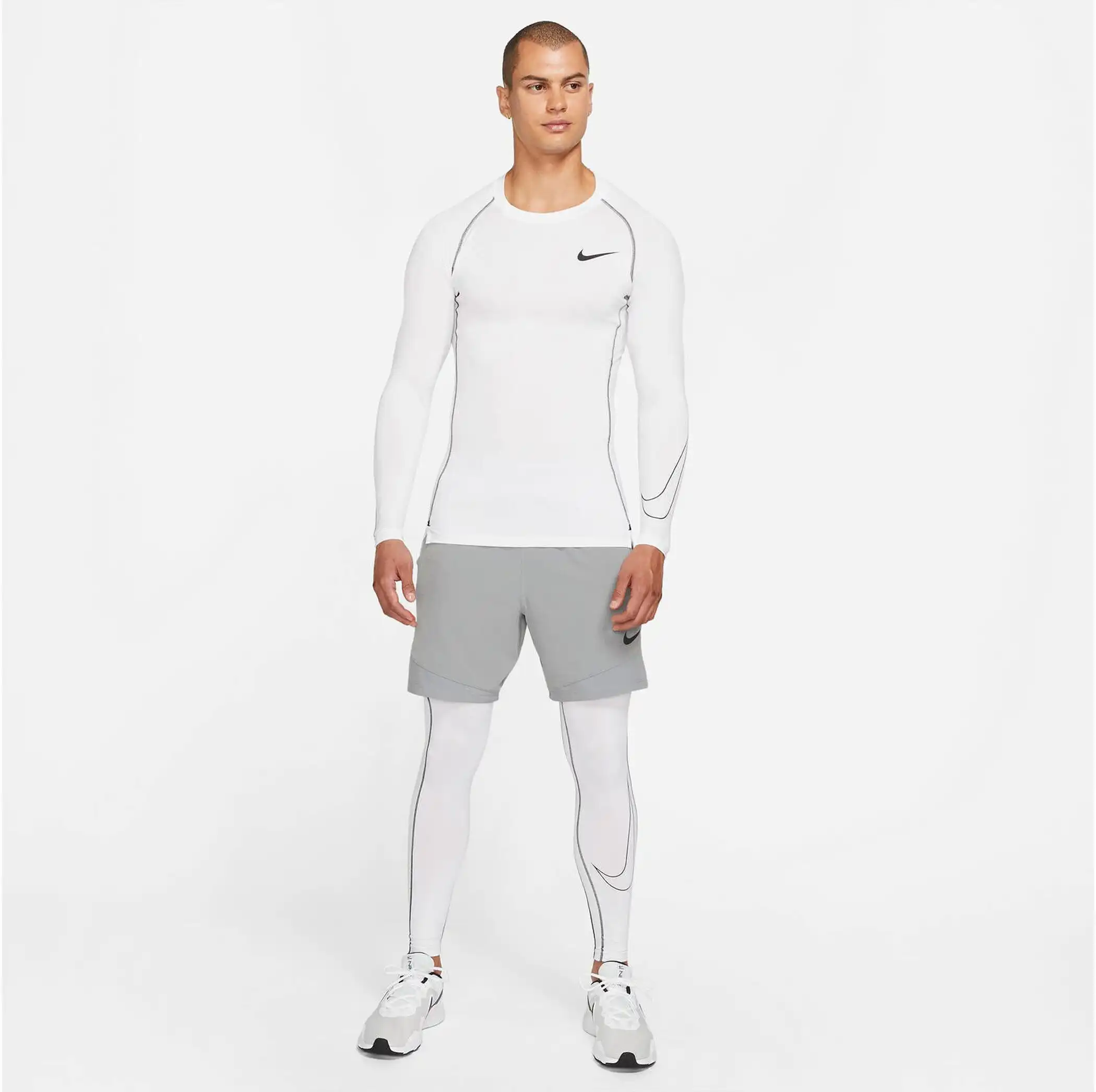 NIKE PRO DRI-FIT MEN'S TIGHT F WHITE/BLACK/BLACK – Bild 4