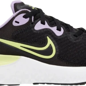 NIKE RENEW RUN 2 BIG KIDS' SHO BLACK/LT LEMON TWIST-LILAC-WHI