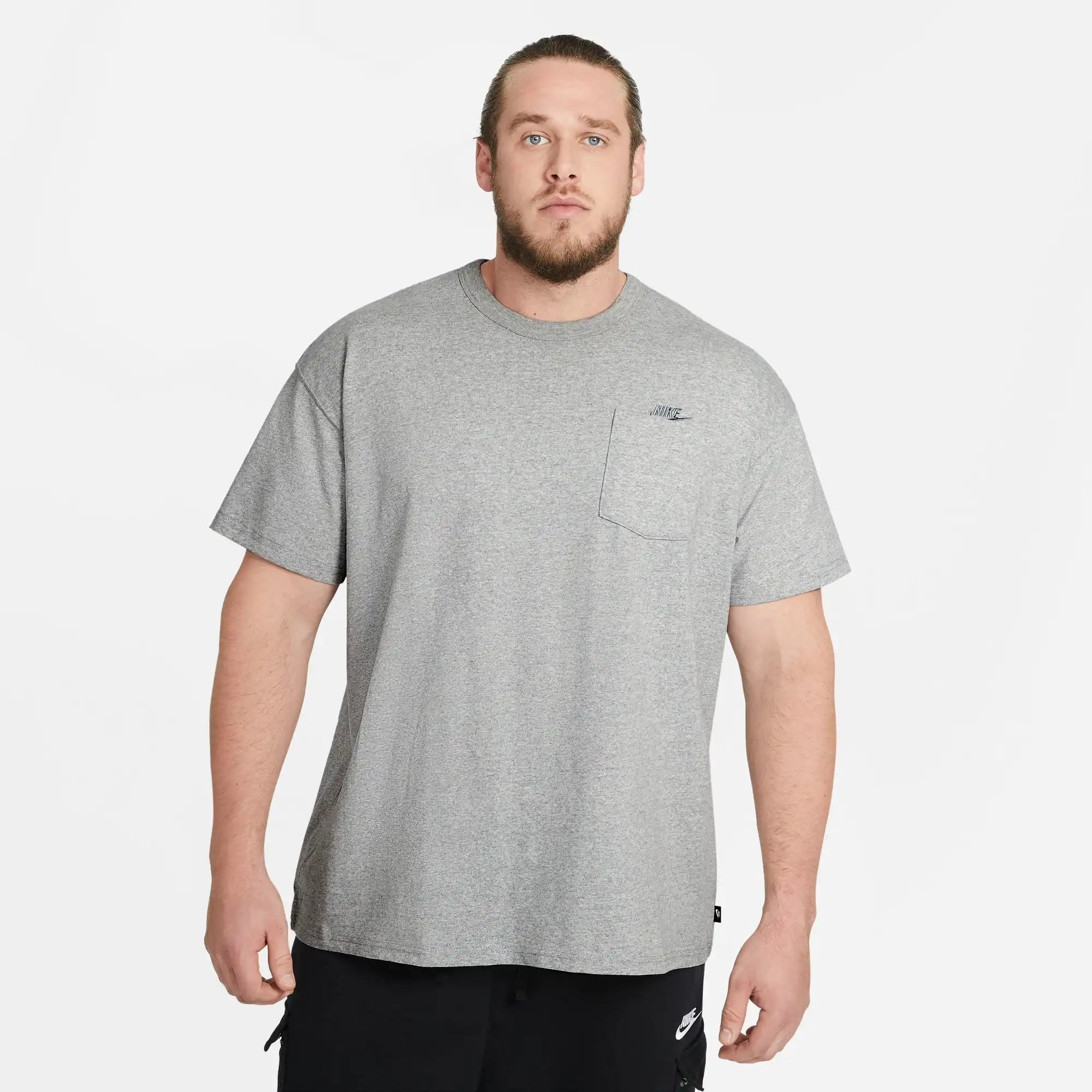 NIKE SPORTSWEAR CLUB MEN'S T-S DK GREY HEATHER/BLACK