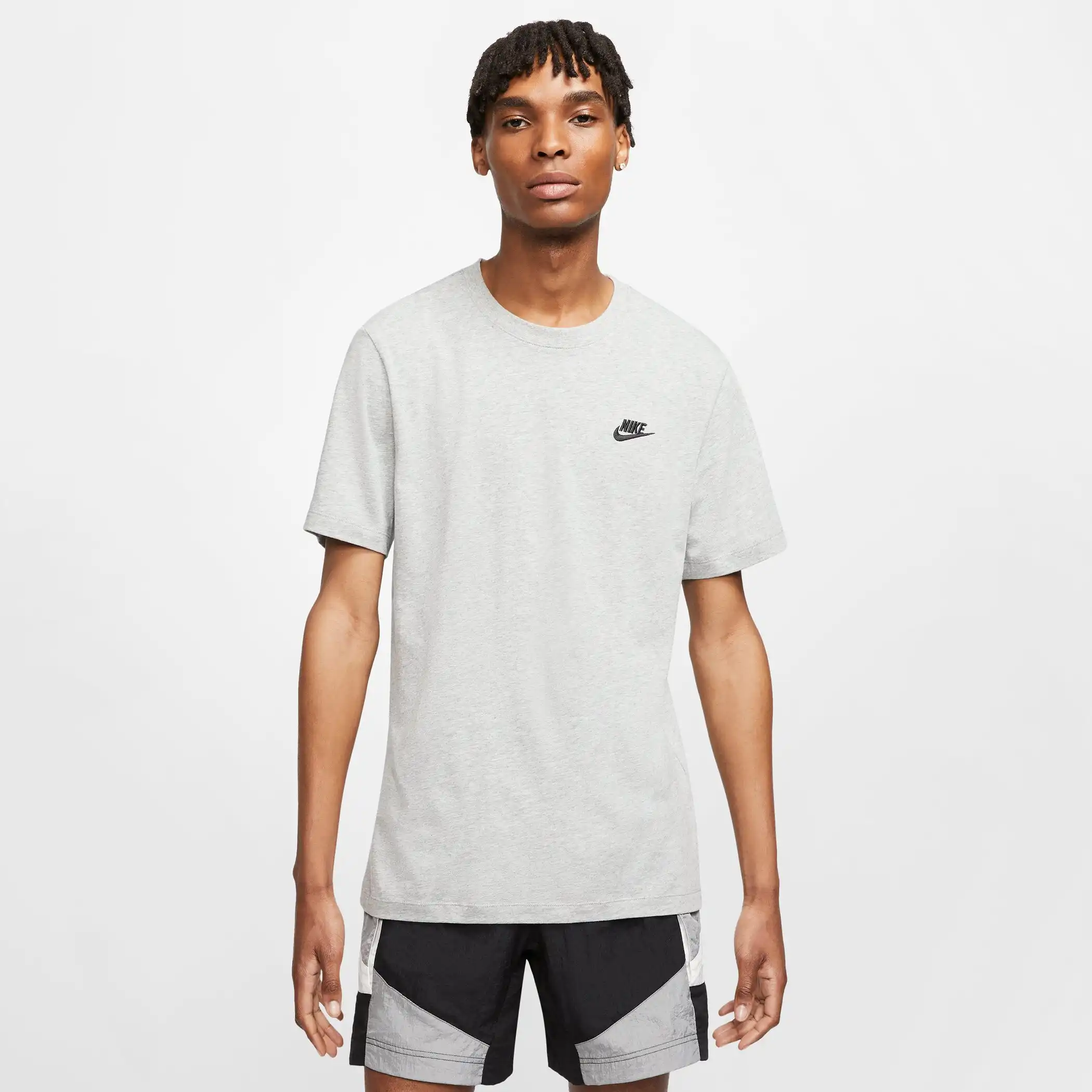 NIKE SPORTSWEAR CLUB MEN'S T-S DK GREY HEATHER/BLACK – Bild 4