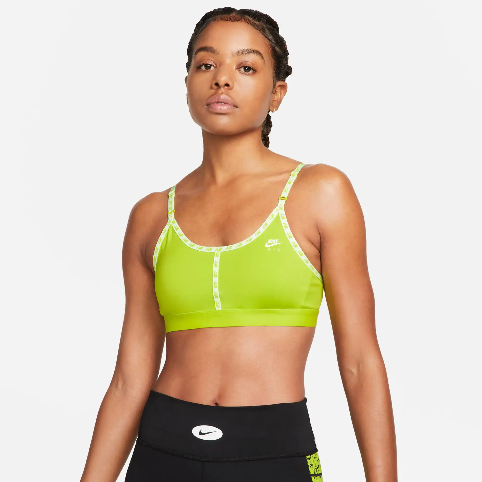 W NK DF AIR INDY LOGO STRP BRA ATOMIC GREEN/BARELY VOLT/BAREL