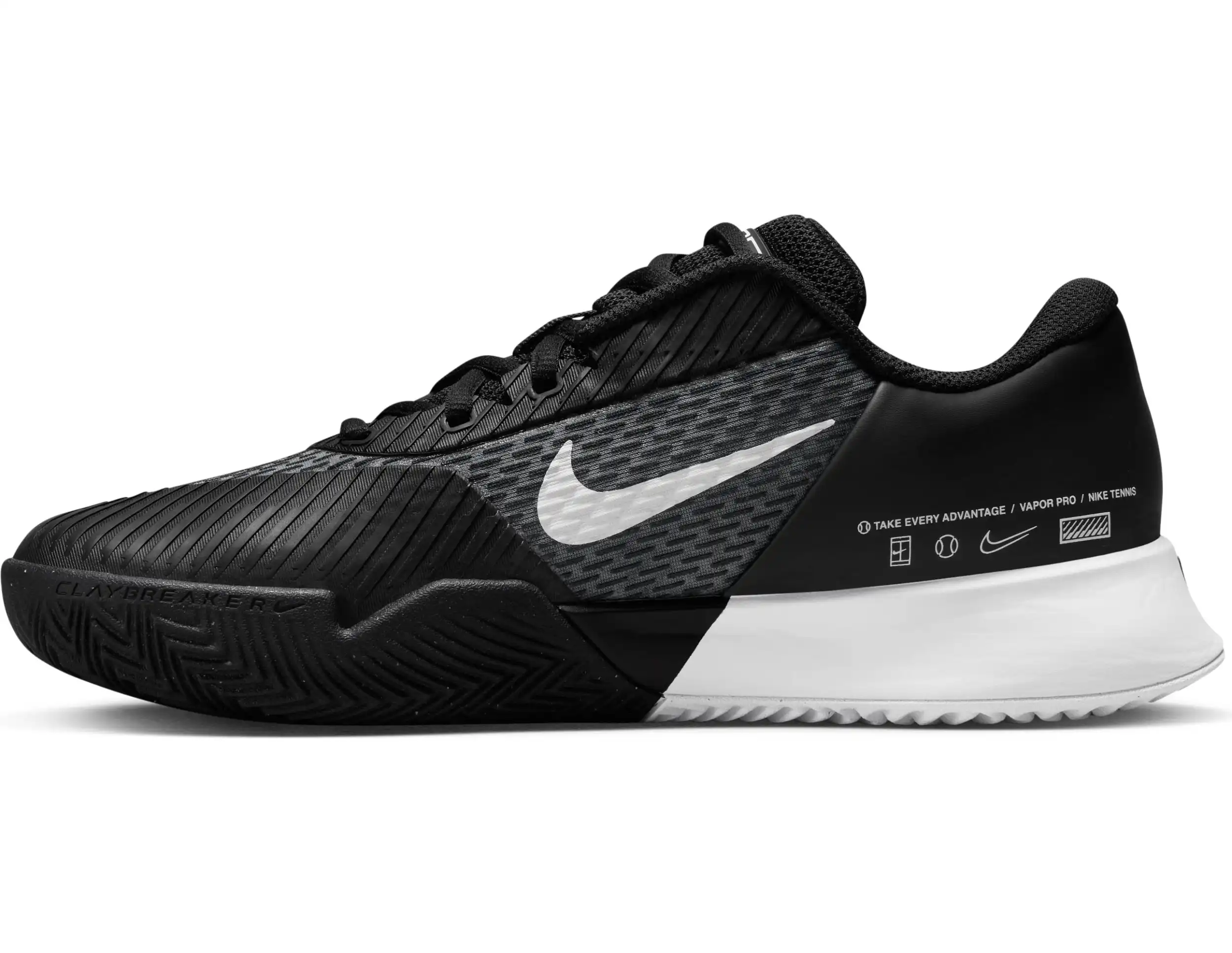 W NIKE ZOOM VAPOR PRO 2 CLY BLACK/WHITE – Bild 5