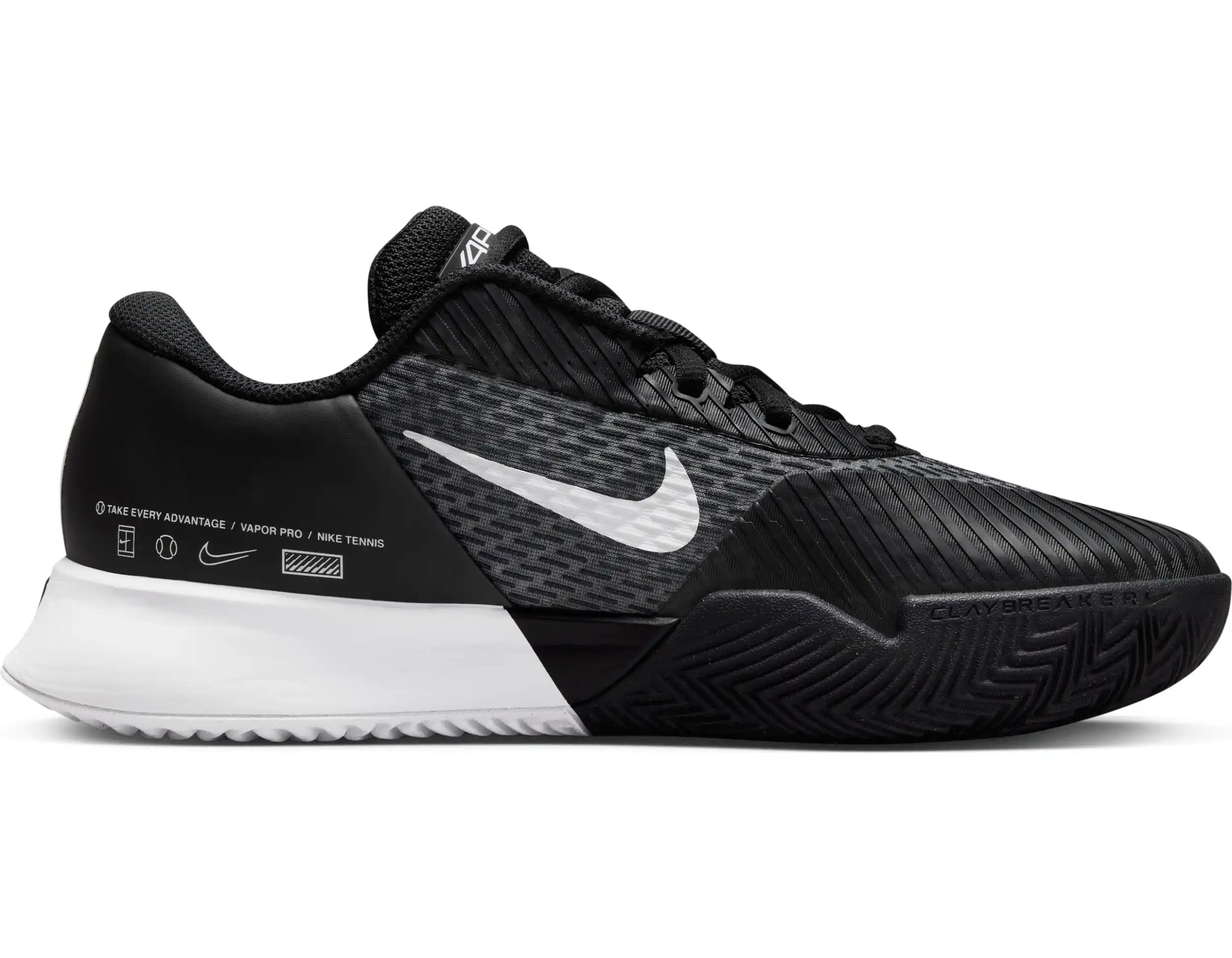 W NIKE ZOOM VAPOR PRO 2 CLY BLACK/WHITE – Bild 6